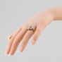 Second Hand Vintage 18ct Yellow Gold Sapphire & Diamond Three Row Cluster Ring 41481210