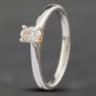 Second Hand 18ct Two Colour Gold 0.25ct Oval Cut Diamond Oval Solitaire Ring 41481218