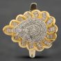 Second Hand 9ct Yellow Gold 1.00ct Diamond Scalloped Edge Cluster Ring 41481222