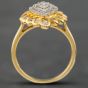 Second Hand 9ct Yellow Gold 1.00ct Diamond Scalloped Edge Cluster Ring 41481222
