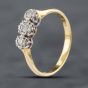 Second Hand Vintage Yellow Gold Brilliant Cut Diamond Three Stone Ring 41481249