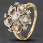 Second Hand 9ct Two Colour Gold Brilliant Cut Diamond Flower Cluster Ring 41481278
