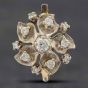 Second Hand 9ct Two Colour Gold Brilliant Cut Diamond Flower Cluster Ring 41481278