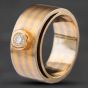 Second Hand 18ct Two Colour Gold 0.20ct Brilliant Cut Diamond 9mm Wedding Ring 41481281