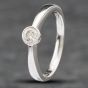 Second Hand 18ct White Gold Brilliant Cut Diamond Rub Over Set Solitaire Ring 41481306