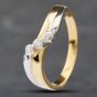 Second Hand 18ct Two Colour Gold Brilliant Cut Diamond Three Stone Crossover Ring 41481316