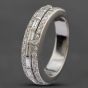 Second Hand 18ct White Gold Baguette & Brilliant Cut Diamond Three Row Ring 41481337