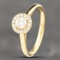 Second Hand 18ct Yellow Gold Brilliant Cut Diamond Halo Cluster Ring 41481385