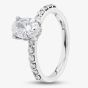 Second Hand Platinum Certificated 0.90ct Oval Cut Diamond Certificated Shoulder Set Solitaire Ring 41481486