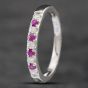 Second Hand 9ct White Gold Ruby & Diamond Half Eternity Ring 41481489