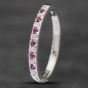 Second Hand 9ct White Gold 0.14ct Ruby & 0.15ct Diamond Half Eternity Ring 41481490