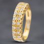 Second Hand 18ct Yellow Gold Diamond Two Row Ring 41481493