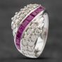 Second Hand 14ct White Gold Ruby & Diamond Dress Ring 41481495