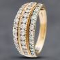 Second Hand 9ct Yellow Gold 1.00ct Brilliant Cut Diamond Three Row Ring 41481504