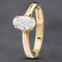 Second Hand 9ct Yellow Gold Certificated 0.63ct Oval Cut Diamond Solitaire Ring 41481515