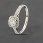 Second Hand 18ct White Gold 0.50ct Brilliant Cut Diamond Cushion Shape Halo Cluster Ring 41481518