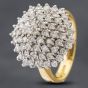 Second Hand 18ct Yellow Gold Brilliant Cut Diamond Multi Tiered Cluster Ring 41481521