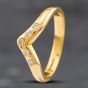 Second Hand 18ct Yellow Gold Brilliant Cut Diamond Wishbone Ring 41481549