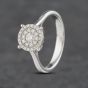 Second Hand 18ct White Gold Brilliant Cut Diamond Round Cluster Ring 41481627