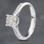 Second Hand 9ct White Gold 0.34ct Brilliant Cut Diamond Shoulder Set Solitaire Ring 41481709