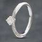 Second Hand 9ct White Gold 0.20ct Brilliant Cut Diamond Shoulder Set Solitaire Ring 41481712