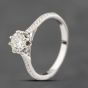 Second Hand 18ct White Gold 0.50ct Brilliant Cut Diamond Shoulder Set Solitaire Ring 41481713