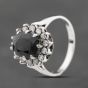 Second Hand 9ct White Gold Sapphire & Brilliant Cut Diamond Oval Cluster Ring 41481763