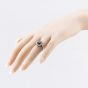 Second Hand 9ct White Gold Sapphire & Brilliant Cut Diamond Oval Cluster Ring 41481763