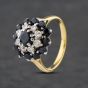 Second Hand 18ct Yellow Gold Sapphire & Brilliant Cut Diamond Round Cluster Ring 41481764