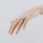 Second Hand 18ct White Gold Aquamarine & Brilliant Cut Diamond Oval Cluster Ring 41481780