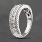Second Hand 18ct White Gold 1.00ct Brilliant Cut Diamond Triple Row Half Eternity Ring 41481844