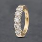 Second Hand 18ct Yellow Gold 1.00ct Brilliant Cut Diamond Five Stone 8 Claw Half Eternity Ring 41481850