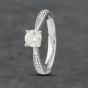 Second Hand 9ct White Gold 0.50ct Brilliant Cut Diamond Four Claw Shoulder Set Solitaire Ring 41481867
