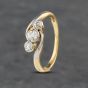 Second Hand Vintage Yellow Gold 0.25ct Diamond Twist Three Stone Ring 41481894