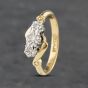 Second Hand Vintage Yellow Gold 0.07ct Brilliant Cut Diamond Rubover Twist Three Stone Ring 41481895
