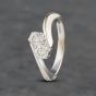 Second Hand 18ct White Gold 0.55ct Brilliant Cut Diamond Twist Two Stone Ring 41481897