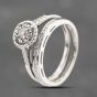 Second Hand 18ct White Gold 0.27ct Brilliant Cut Diamond Cluster Bridal Set Rings 41481901
