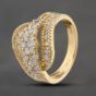 Second Hand 18ct Yellow Gold 1.65ct Brilliant Cut Diamond Wave Cluster Ring 41481914