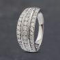 Second Hand 9ct White Gold 1.00ct Brilliant Cut Diamond Three Row Ring 41481915