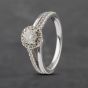 Second Hand 18ct White Gold 0.53ct Brilliant Cut Diamond Split Shoulders Halo Ring 41481946