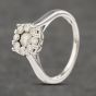 Second Hand 18ct White Gold Certificated 0.75ct Brilliant Cut Diamond Cluster Ring 41481949