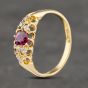 Second Hand Vintage Yellow Gold Ruby & 0.20ct Diamond Dress Ring 41482037