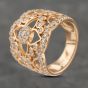 Second Hand 14ct Rose Gold 1.11ct Brilliant Cut Diamond Openwork Ornate Cluster Ring 41482051