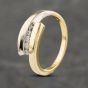 Second Hand 9ct Two Colour Gold 0.15ct Brilliant Cut Diamond Crossover Five Stone Ring 41482055
