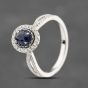 Second Hand 14ct White Gold Sapphire & 0.35ct Diamond Oval Halo Cluster Ring 41482073