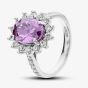 Second Hand Platinum Pink Sapphire & 0.50ct Diamond Large Cluster Ring 41482112