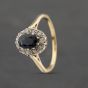 Second Hand 18ct Yellow Gold Sapphire & 0.30ct Diamond Oval Cluster Ring 41482119