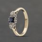 Second Hand 18ct Yellow Gold Sapphire & 0.12ct Diamond Three Stone Ring 41482120