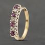 Second Hand 18ct Yellow Gold Ruby & 0.21ct Diamond Seven Stone Ring 41482123