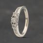 Second Hand 9ct White Gold 0.33ct Diamond With Diamond Set Shoulders Three Stone Ring 41482136